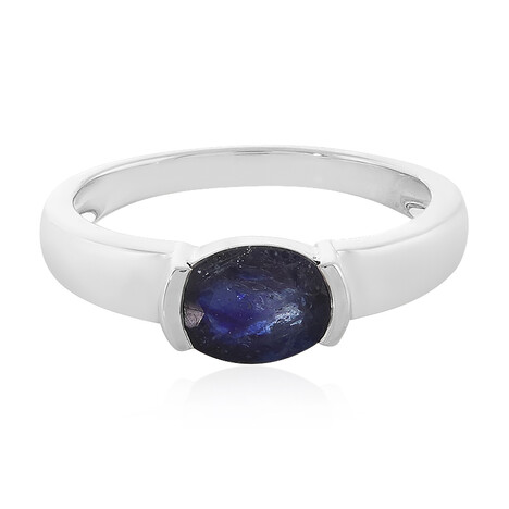 Zilveren ring met een Madagaskar Blauwe Saffier