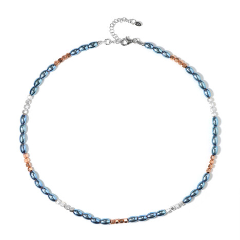 Zilveren halsketting met Royal Blue Hematieten