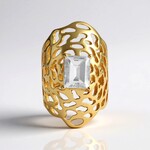 Bague en argent et Topaze blanche