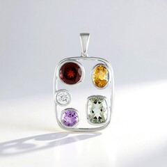 Ciondolo in argento con Ametista Verde (de Melo Essence)