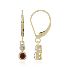 9K Noble Red Spinel Gold Earrings