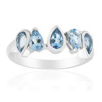 Bague en argent et Aigue-marine du Mozambique (Pallanova)