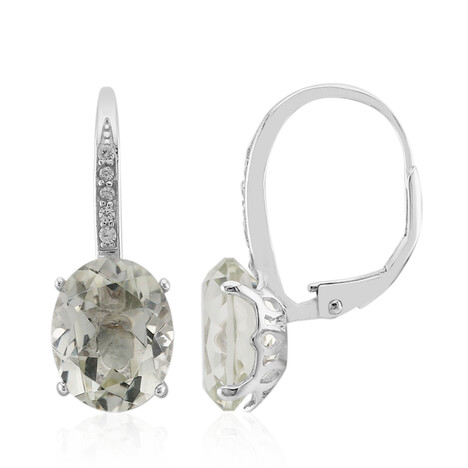 Grüner Amethyst-Silberohrringe