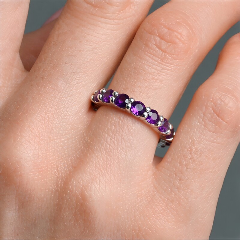 Bague en argent et Améthyste de Bolivie