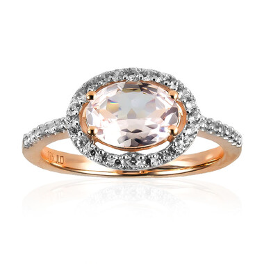 Anillo en oro con Berilo rosa no calentado