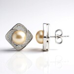 Orecchini in argento con Perla d'Acqua Dolce Pesca (TPC)