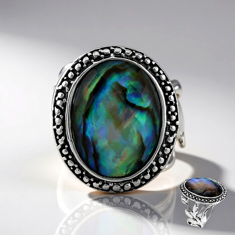 Anello in argento con Quarzo Bianco (Art of Nature)