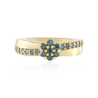 Bague en argent et Diamant bleu I2