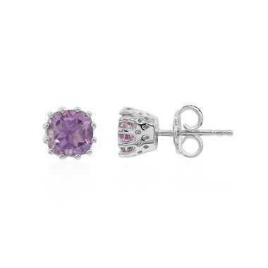 Rose de France Amethyst Silver Earrings