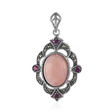 Pinkfarbener Opal-Silberanhänger (Annette classic)