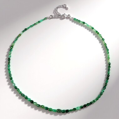 Zambian Emerald Silver Necklace