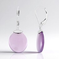 Pendientes en plata con Calcedonia lavanda (MONOSONO COLLECTION)