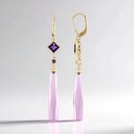 Orecchini in argento con Calcedonio Lavanda (KM by Juwelo)