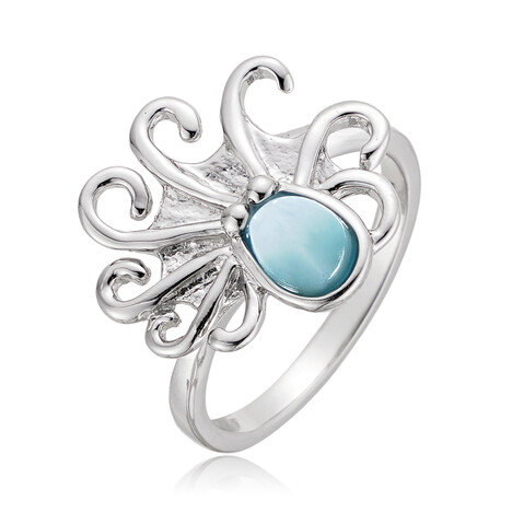 Zilveren ring met een larimar