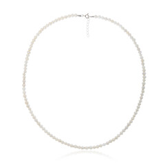 Weiße Süßwasserzuchtperlen-Silberhalskette (Joias do Paraíso)