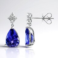 Pendientes en oro con Tanzanita AAA (CIRARI)
