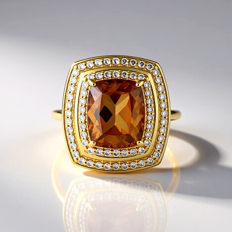Anello in oro con Pietra del Sole dell'Oregon (AMAYANI)