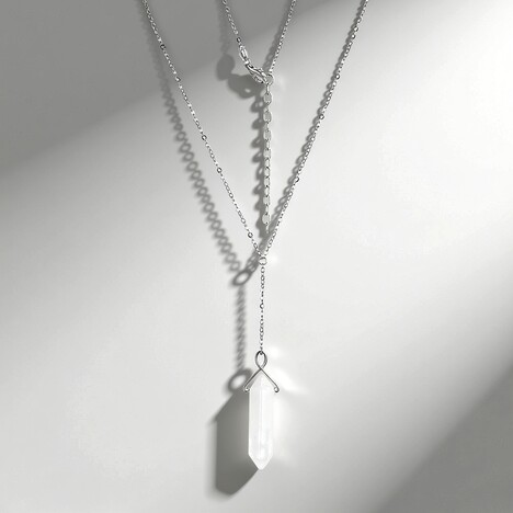 Collana in argento con Quarzo Bianco