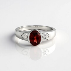 Anello in argento con Granato Mozambico