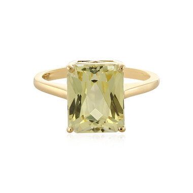 Bague en or et Kunzite jaune canari