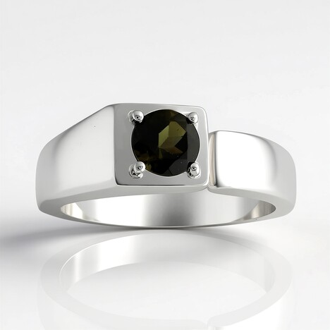 Anello in argento con Tormalina Verde Brasiliana (de Melo Essence)