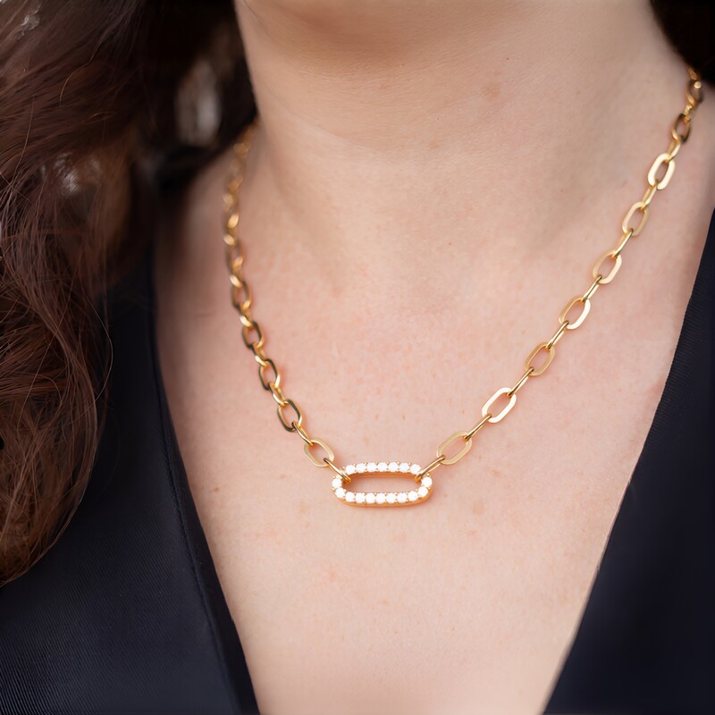 Gouden halsketting met I1 (H) Diamanten (CIRARI)