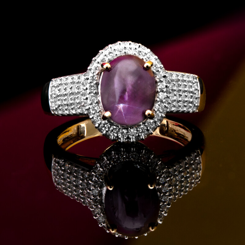 Anillo en oro con Rubí estrella de Karnataka (SUHANA)