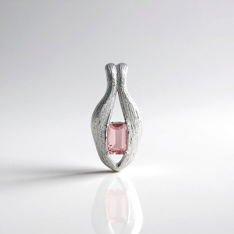 Ciondolo in argento con Tormalina Rosa (SAELOCANA)