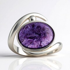 Bague en argent et Charoïte