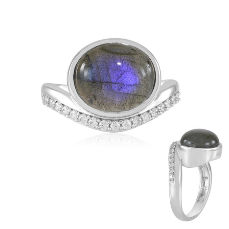 Zilveren ring met een Blauwe Minary Labradoriet (KM by Juwelo)