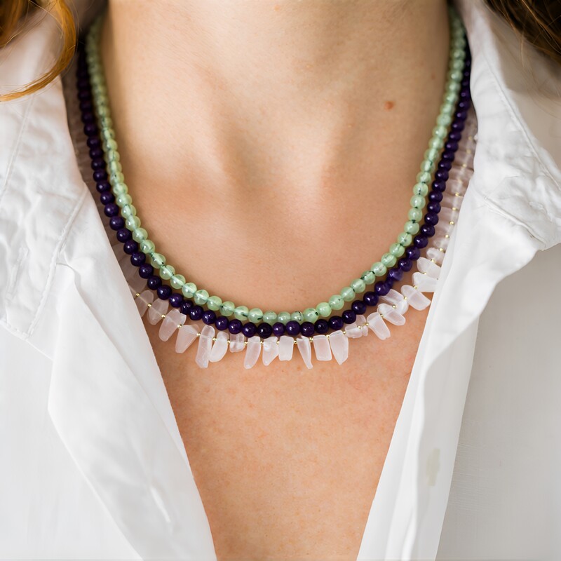 Collar en plata con Prehnita