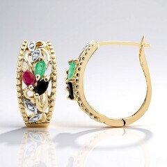 Boucles d'oreilles en argent et Emeraude de Zambie