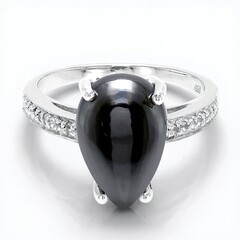 Bague en argent et Hématite noire
