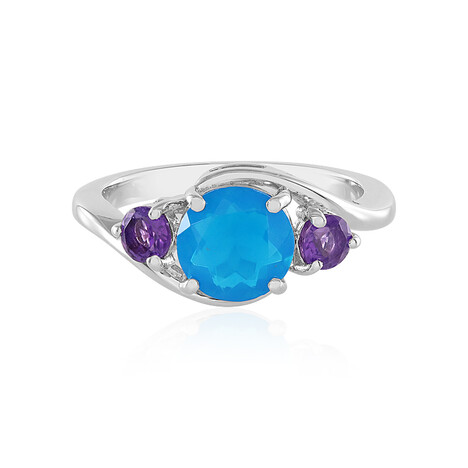 Äthiopischer Blauer Opal-Silberring