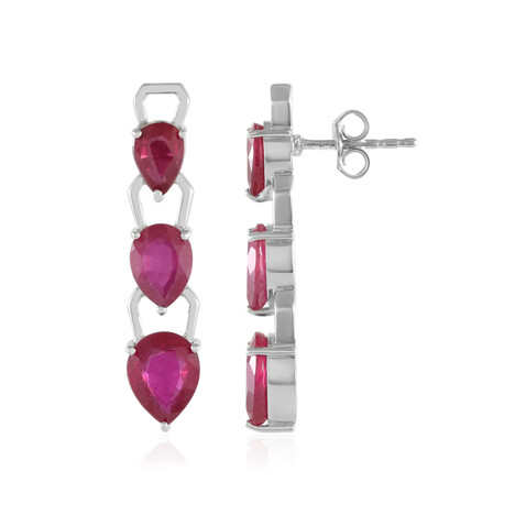 Zilveren oorbellen met Madagaskar Robijnen (de Melo Essence)
