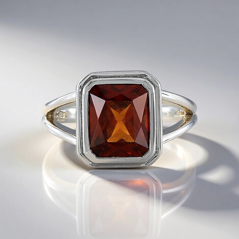 Anello in argento con Granato Essonite (Adela Silber)