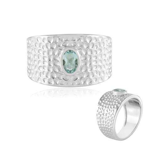 Anello in argento con Smeraldo Color Paraiba