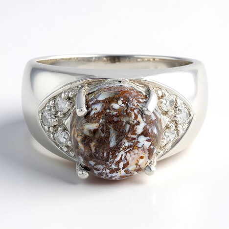 Bague pour homme en argent et Quartz Dinosaure