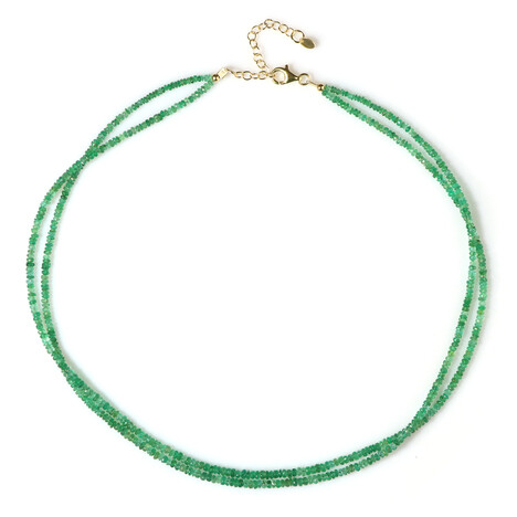 Zilveren halsketting met Zambia-smaragdstenen