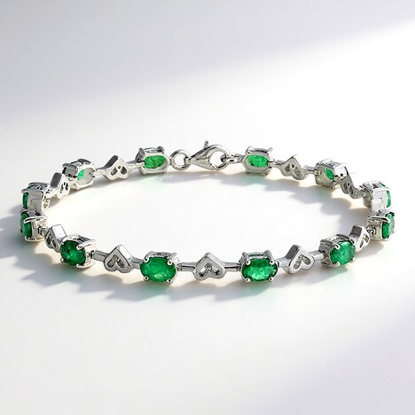 Bracelet en argent et Emeraude de Zambie