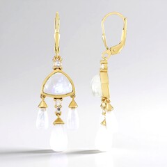 Orecchini in argento con Pietra di Luna Blu