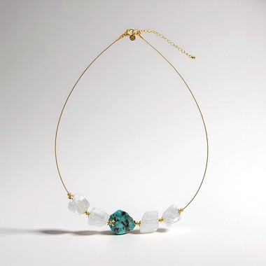 Collier en acier inoxydable et Turquoise