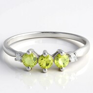 Zilveren ring met koper toermalijnen