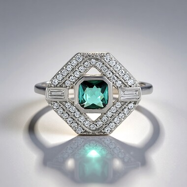 Benedito Green Tourmaline Silver Ring