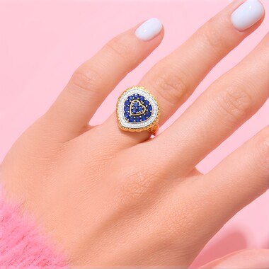 Anillo en plata con Zafiro azul (Gems en Vogue)
