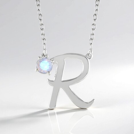Collana in argento con Pietra di Luna Arcobaleno