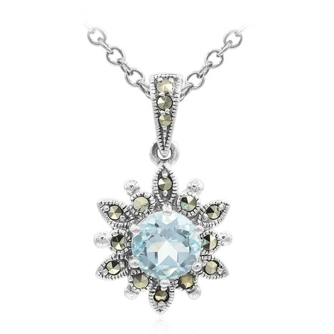 Collar en plata con Topacio azul cielo