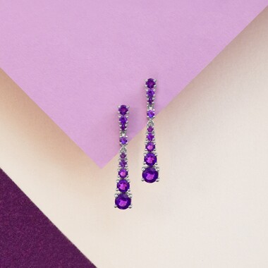 Sibirischer Amethyst-Silberohrringe