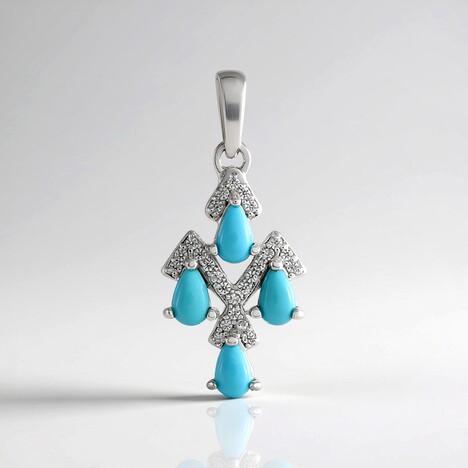 Pendentif en argent et Turquoise Sleeping Beauty