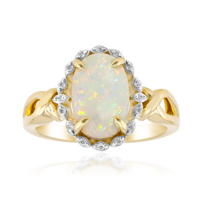 Brasilianischer Weißer Opal-Goldring